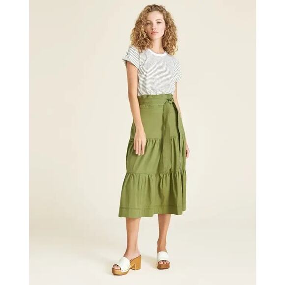 Veronica Beard Dresses & Skirts - Veronica Beard Trail Mixed Media Dress Fern Green XS Cottage Quiet Luxury Preppy